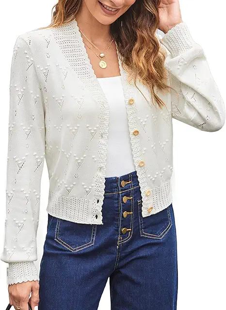 Women's Vintage Cardigan Shawl V-Neck Bolero - Kofta med Krage Dam