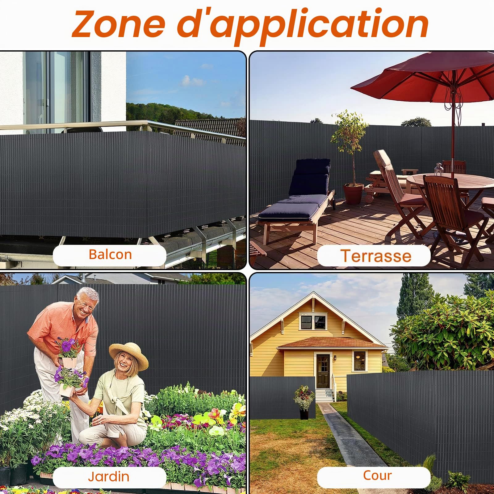 YRHome Brise-vue en PVC stable en forme de W - 200 x 800 cm - Brise-vue pour balcon - Avec serre-câbles - Protection contre le vent - Résistant aux intempéries - Résistant aux UV - Pour jardin