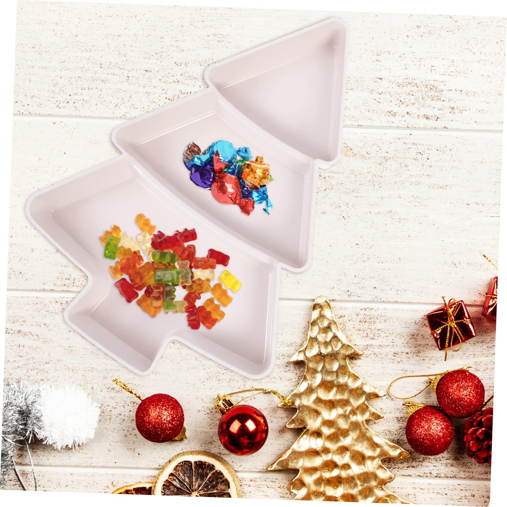 Levemolo 2pcs Christmas Tree Snack Plate Charcuterie Plates Cookie Plates Fruit Tray Cake Plate Dessert Salad Plate Snack Tray Divided Nut Tray Xmas Trinket Tray Tree Shaped Tray