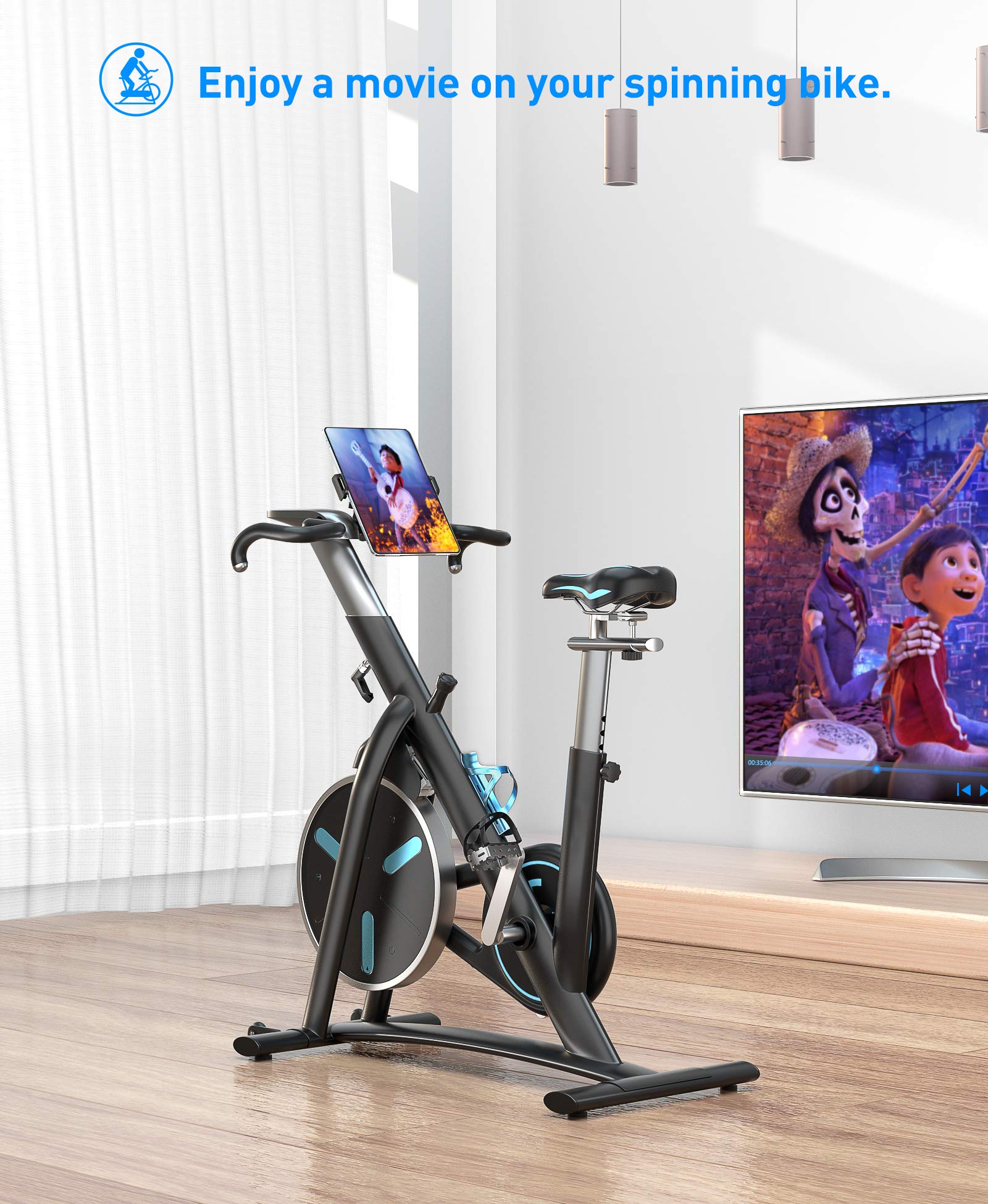 Supporto Tablet Regolabile 360° Per Cyclette E Tapis Roulant - Per IPad E Smartphone 4.7”-13” | Universale - Foto 8