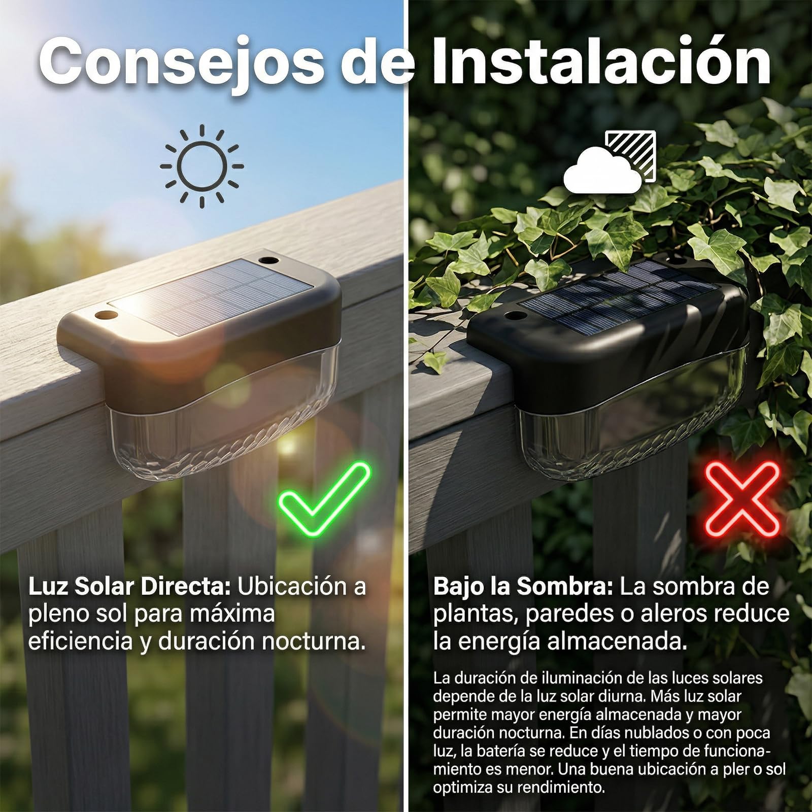 CREECHWA Luces Solares Exterior LED para Jardín y Terraza - 8 Pack de Lámparas Solares para Escaleras, Vallas y Patios, Impermeable, Encendido Automático, Blanco Frío, Instalación Fácil sin Cables — view 4