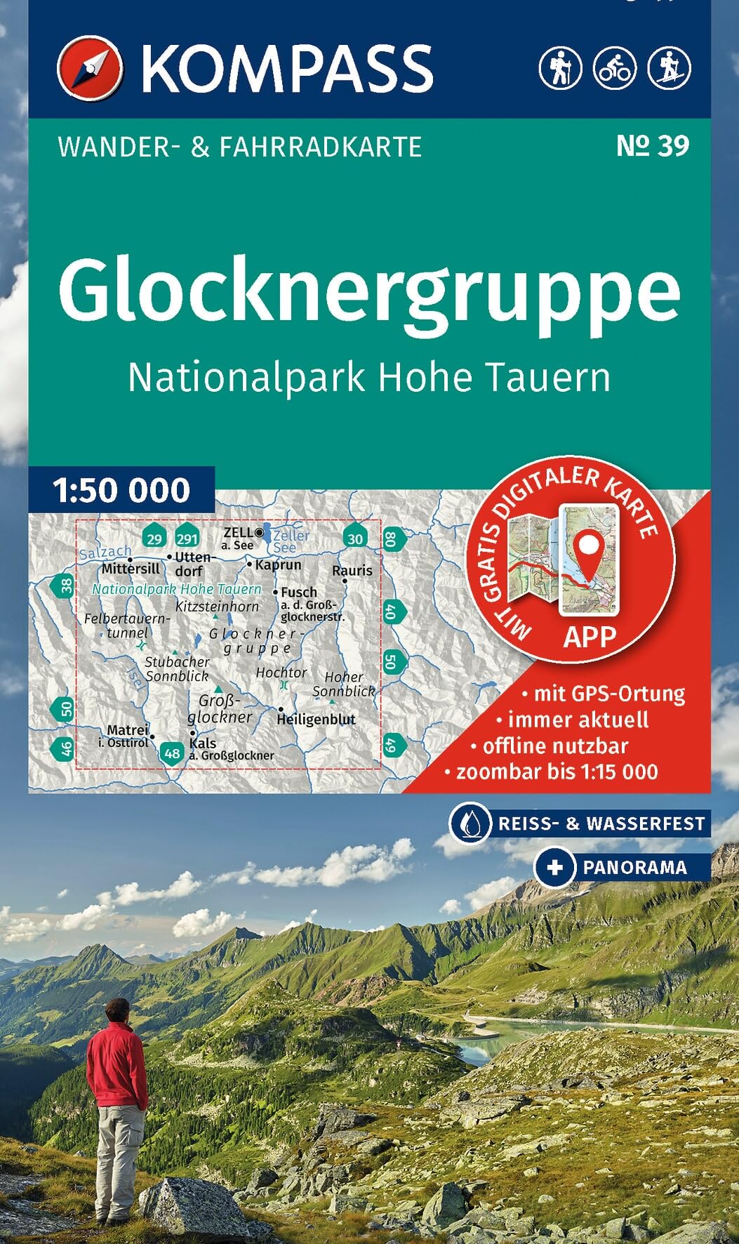 KOMPASS Wanderkarte 39 Glocknergruppe, Nationalpark Hohe Tauern 1:50.000: Wander- und Fahrradkarte in einem - inklusive Offline-Verwendung in der ... Panorama. Skitouren. Langlaufen. Reiten.