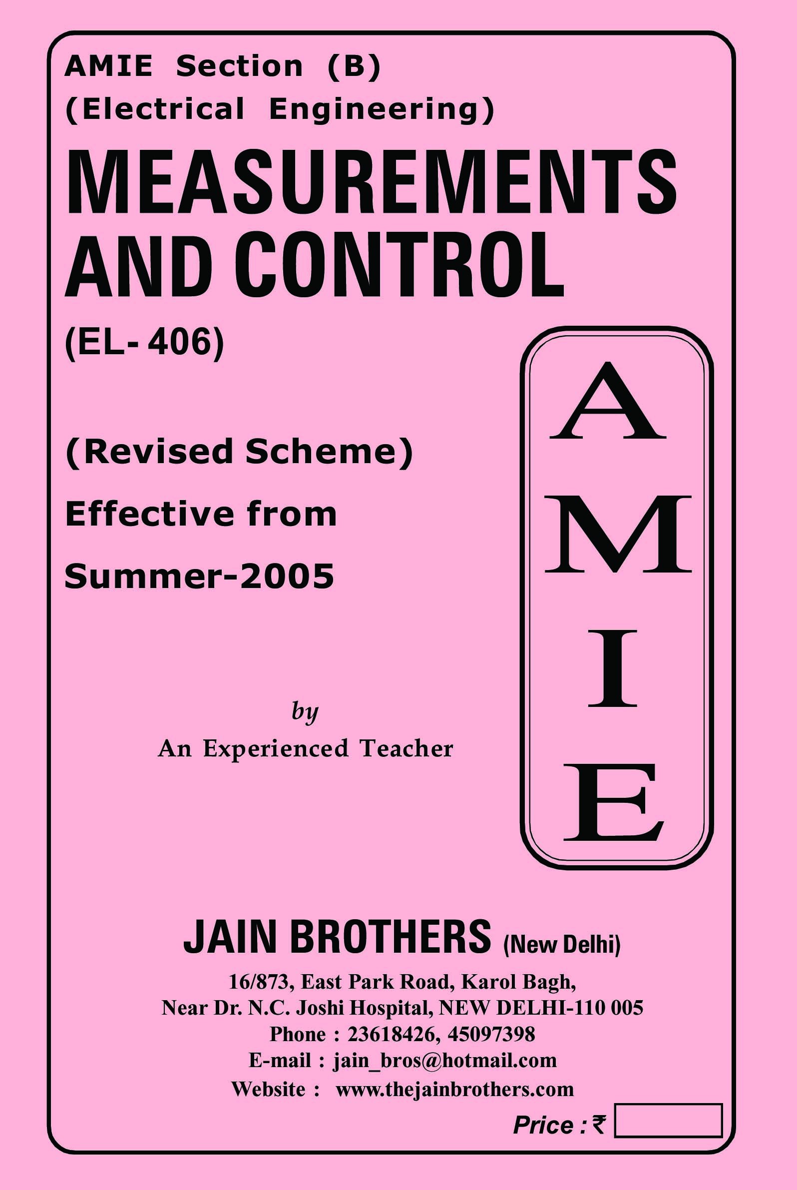 AMIE Measurements and Control EL 406 Solved Paper Paperback – 31 December 2012