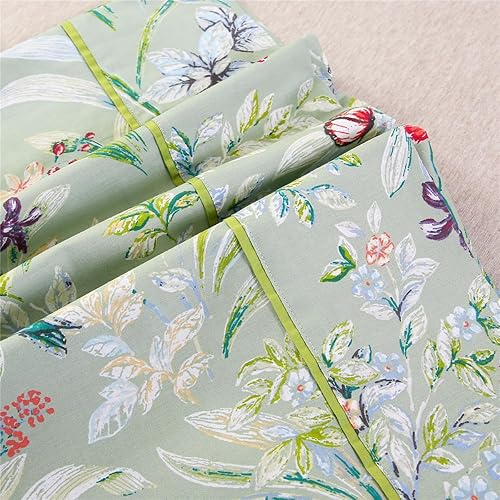 Miniatura 5 de URBONUR Juego de 2 fundas de almohada de 100 % algodón con estampado floral de mariposas, suaves, transpirables, refrescantes, decorativas, tamaño