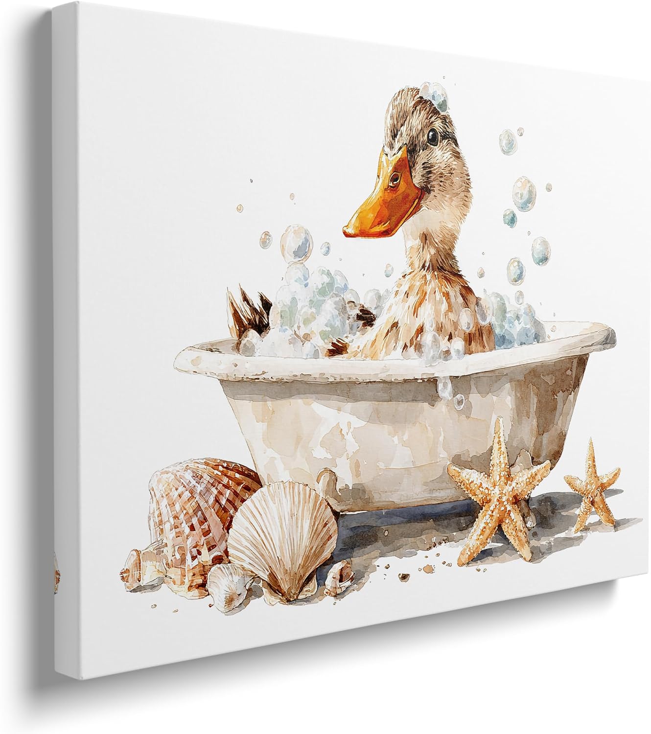 Amazon.com: Duck Bathroom Canvas Wall Art Funny Animal Duck in Bathtub ...