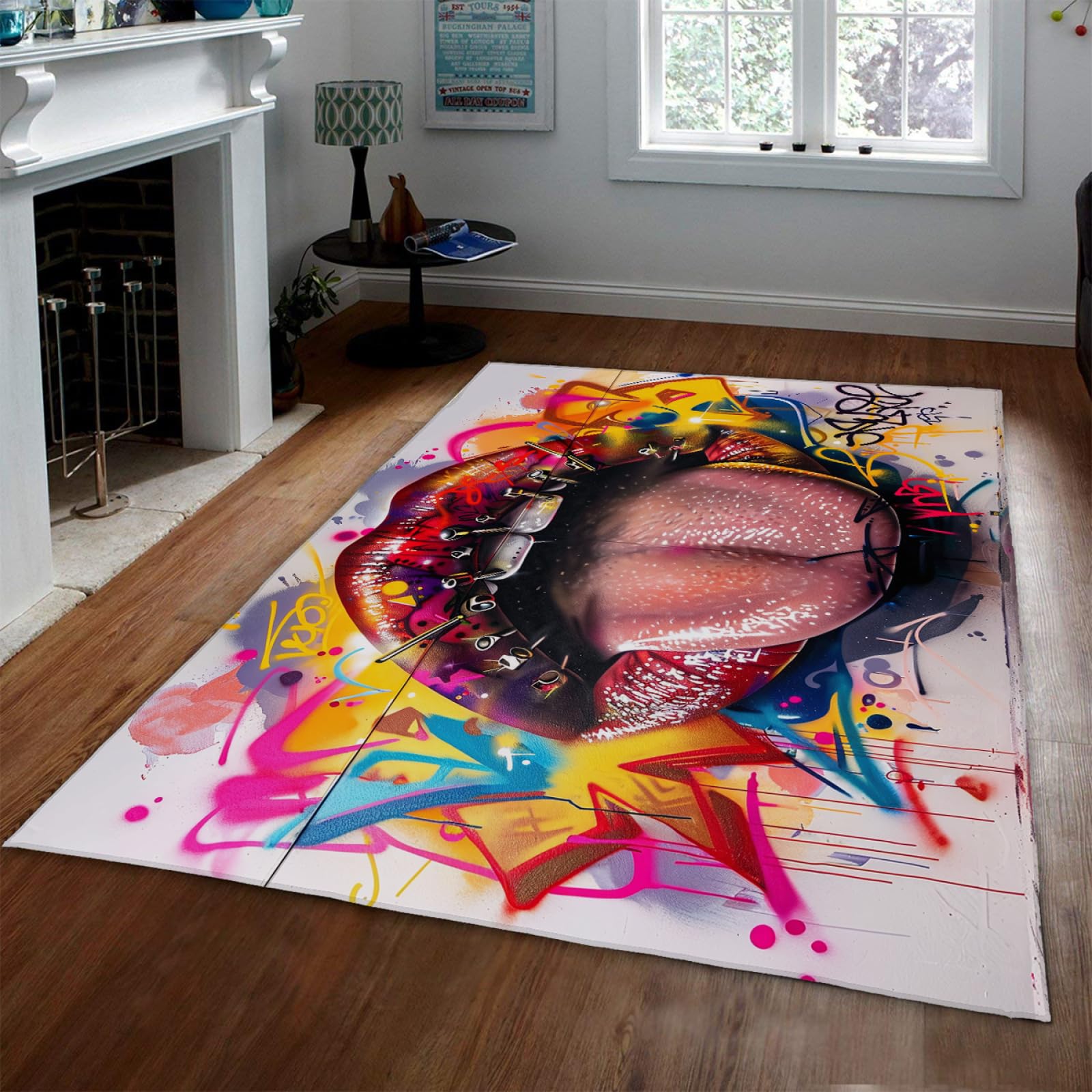 Tapis de sol antidérapant 120x160cm en peluche pour chambre et grand salon