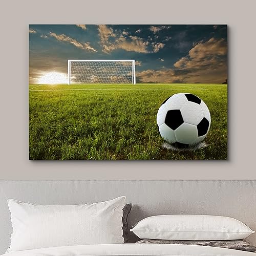 Miniatura 8 de wall26 Lienzo impreso para pared, línea geométrica azul, polígono, jugador de fútbol, atletas deportivos, arte digital, arte moderno, rústico,