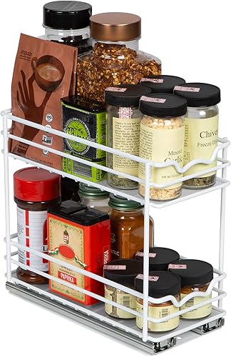 Miniatura 9 de HOLDN' STORAGE Organizador de especias para gabinete, resistente, estante de especias extraíble, organización de especias 4-12 pulgadas de ancho x