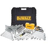 Mechanic Tool Set with Case&comma; Socket Set Metric and Standard Full&comma; 1&sol;4" & 3&sol;8" Drive&comma; Hex Keys and Specialty Tools&comma; 108-Piece &lpar;DWMT73801&rpar;