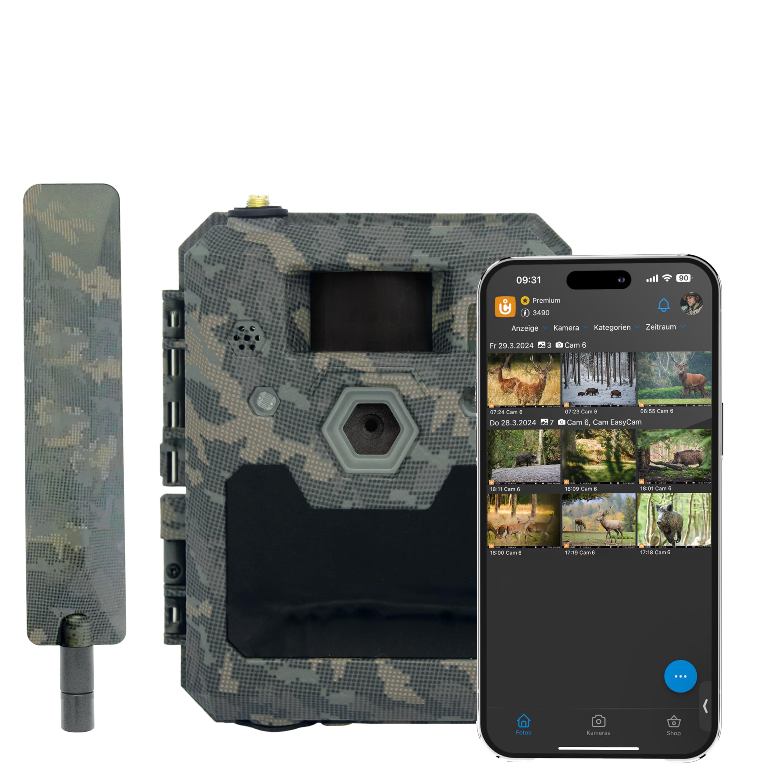 icuserver ICU CLOM Cam 6 - ICU Wildkamera 4G mit Full HD Bildern und Videoqualität, Nachtsicht, Bewegungssensor und Handyübertragung, inklusive 16GB SD-Karte mit Bewegungsmelder und App