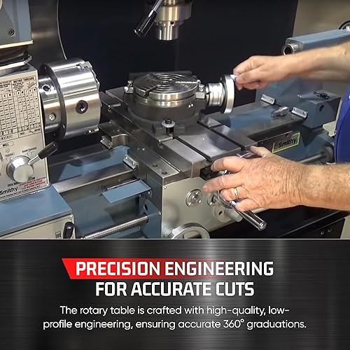 Miniatura 14 de Mesa giratoria para fresadoras 4 pulgadas (3.937 in) 4 ranuras horizontales y verticales con 4 mandíbulas de 2.756 in con mandíbula independiente