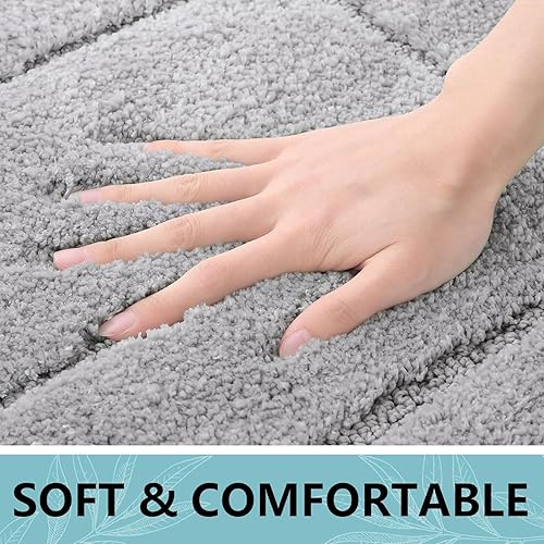 Miniatura 90 de Buganda Alfombras de baño, 24" x 16", Alfombras de baño de microfibra suaves y absorbentes, Alfombra de ducha esponjosa antideslizante, Alfombras de