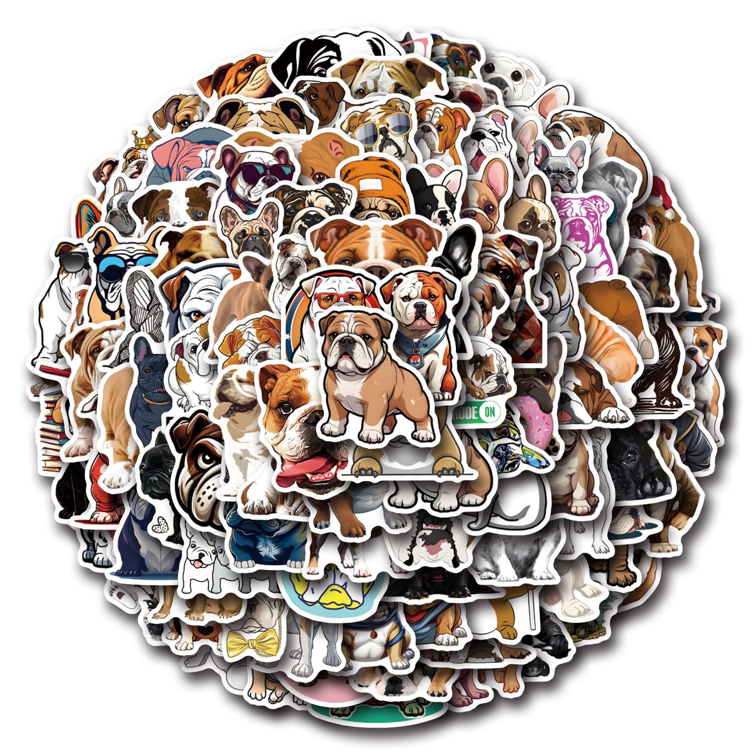 100 Pcs Bulldog Stickers for Kids Teens Adults Boys Girls Gift,Aesthetic Stickers Pack for Laptop,Skateboard,Luggage,Car,Bike, Cup,Computer,Water Bottle Decor,Cute Bulldogs Vinyl Waterproof Stickers
