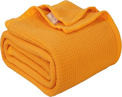 Mantas 100% algodón con costuras, para sofá, mantas de punto gofre para todas las estaciones, acogedoras, suaves y transpirables, ligeras mantas de