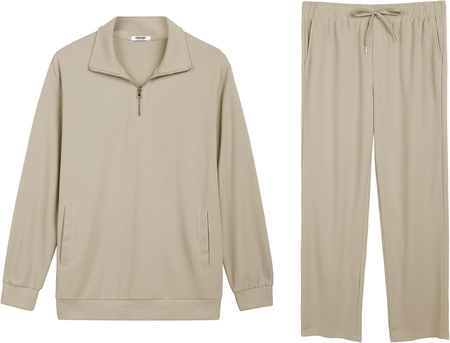 COOFANDY Men's Sweatsuits 2 Piece Set Quarter Zip Pullover with Wide Leg Sweatpants Matching Tracksuit - Image 7