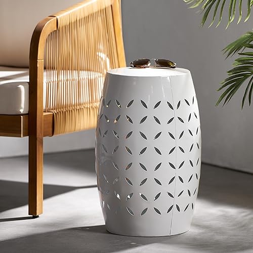 Miniatura 2 de Christopher Knight Home Lilac Outdoor - Mesa auxiliar de hierro de 12 pulgadas, color blanco