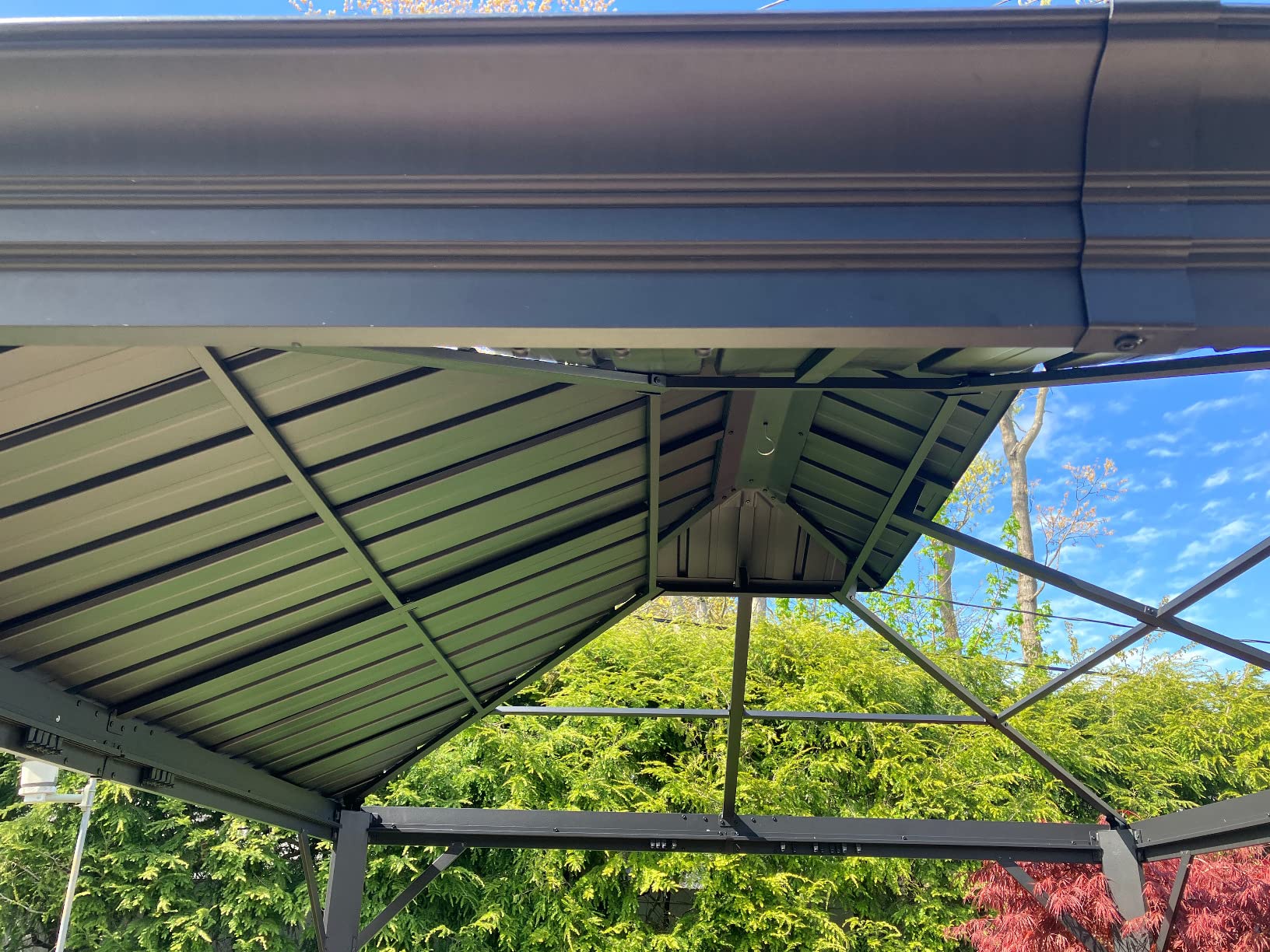 67/mo Finance HAPPATIO 10' x 12' Hardtop Gazebo, Gazebo with Netting