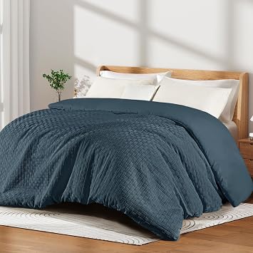 Whale Flotilla 7.5 Tog Double Size Coverless Duvet, Lightweight and Breathable Comforter Bedding for All Seasons, Machine Washable, 200 x 200 cm, Navy