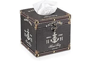 Sumnacon Retro Wood Square Tissue Box Cover - Embellish Your Space with Vintage Charm