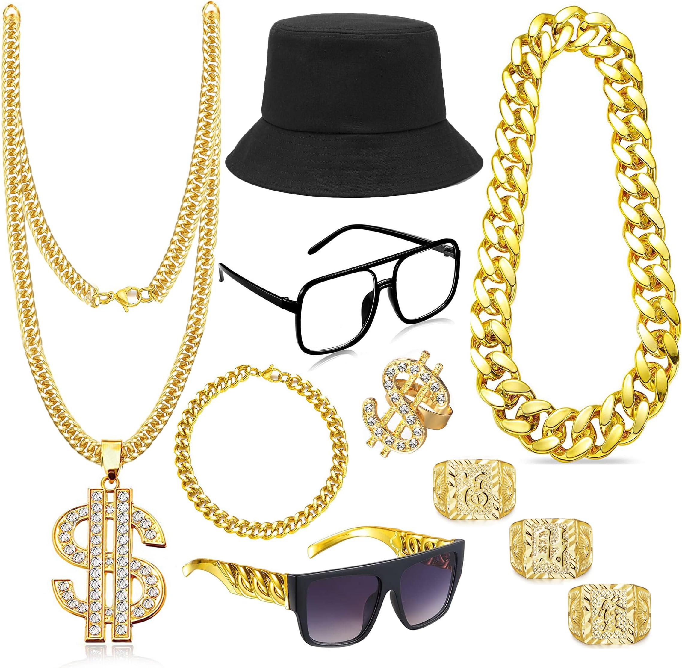 Hip Hop Costume Kit 80s 90s Rapper Accessories