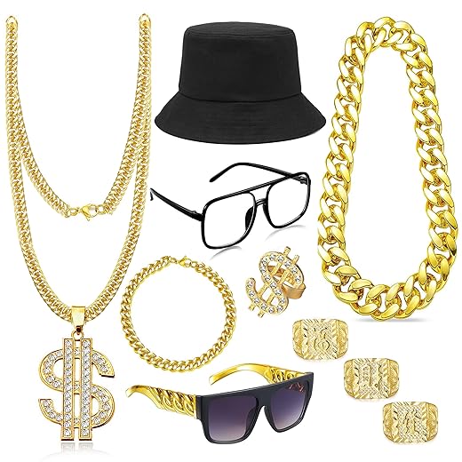 Hip Hop Costume Kit 80s 90s Rapper Accessories