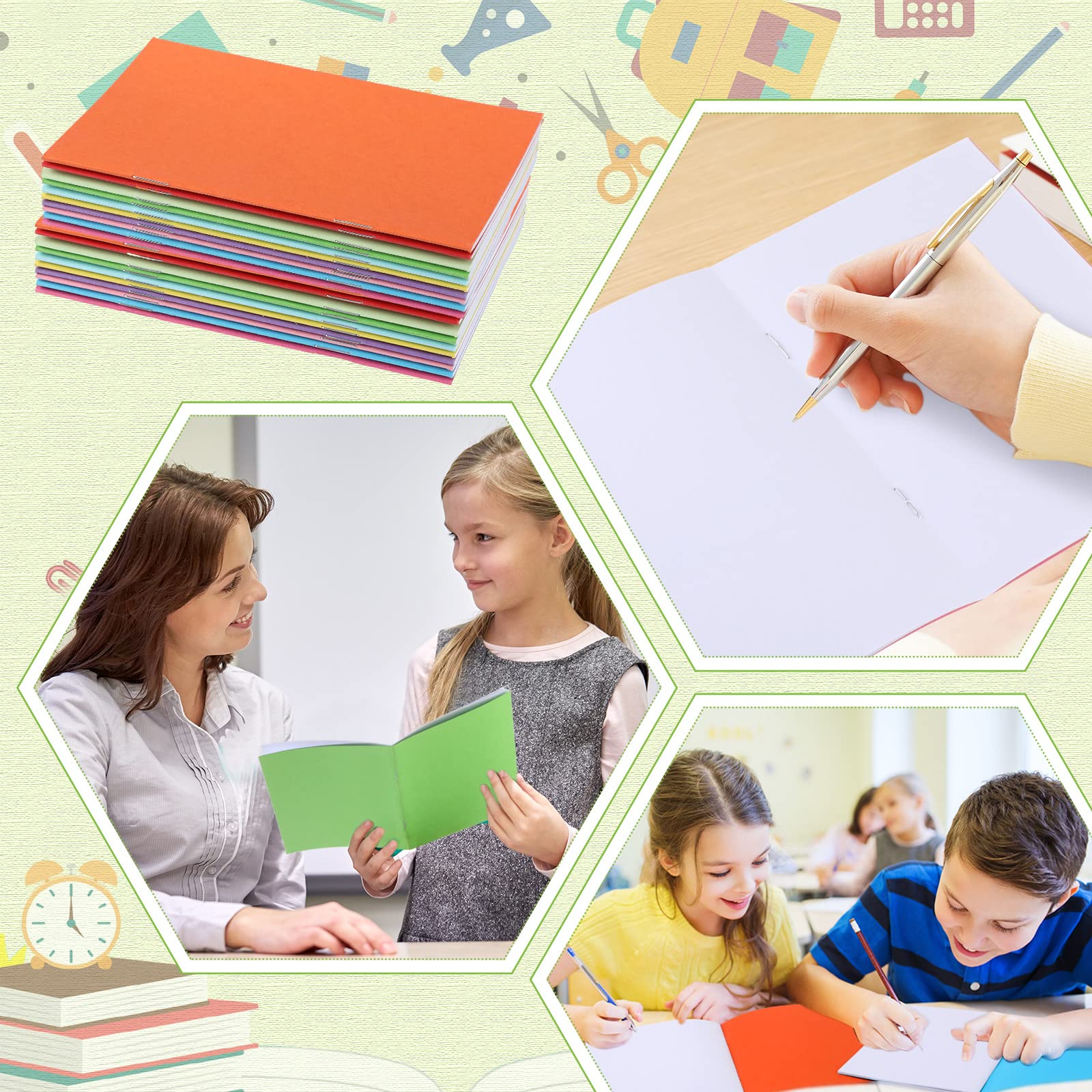Kosiz 100 libri vuoti colorati per bambini per scrivere storie mini quaderni con copertina rigida quaderni da disegno