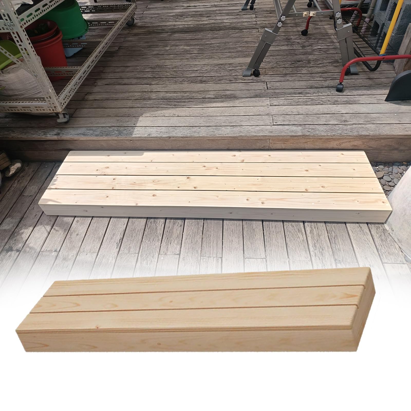 tritthocker Holz Tritthocker 500 Pfund, Höhenvergrößernde Plattform Aus Holz Für Die Haustür Eines Hochbetts, Außentreppe(100x30x20cm/40x12x8in)