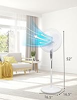 Vista 7 de BLACK+DECKER Ventilador de pie de 18 pulgadas con base de pedestal, ventilador de pedestal de altura ajustable con control remoto y panel de control