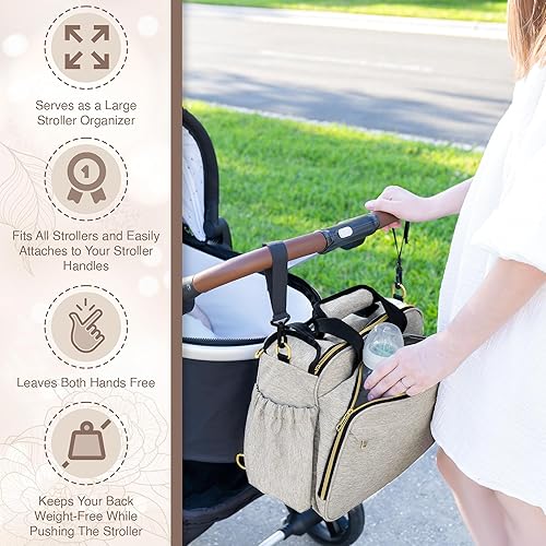 Miniatura 9 de Mellories Bolsa de pañales convertible para bebés niños y niñas - 4 estilos en 1 mochila bolsa de pañales, Negro -, Mochilas Tote