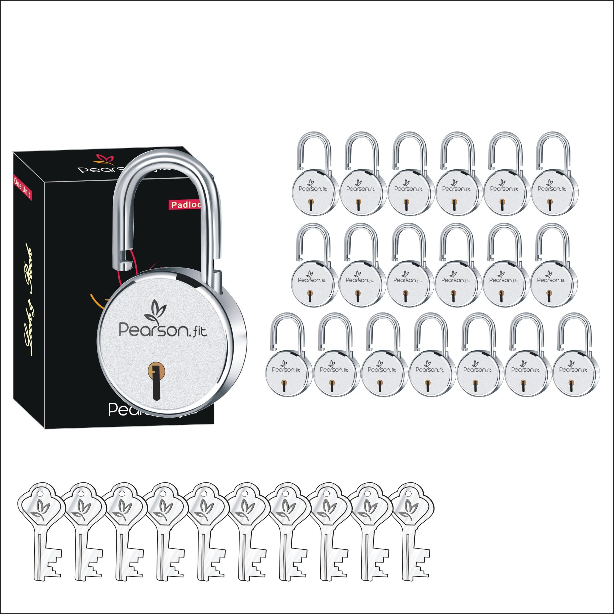 Pearson.fit Round Padlock 65mm 20 Lock Open with 20 Same Key 8 levers Double Locking Anti Thift Weather-Resistant Main Door Lock for Home Model: PSD-C65-L20-K20 (B0CYHD3SRP) Amazon Price History, Amazon Price Tracker