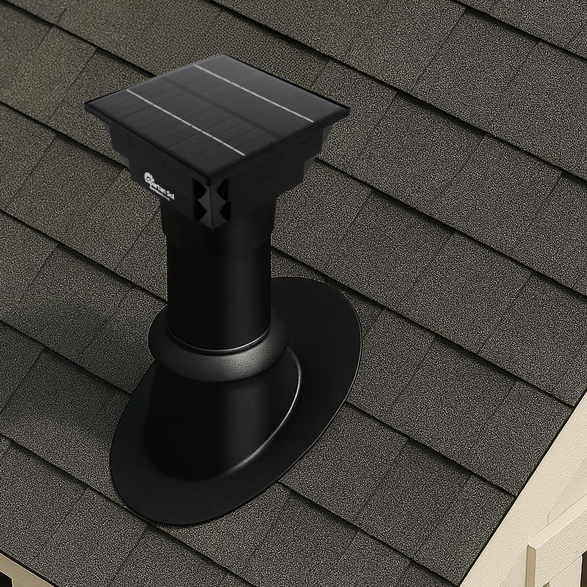 Solar Ventilation Fan - Universal Fit for 3” and 4” Pipes - Portable Exhaust Fan For Porta Potty, Sheds, Dog Houses, Green Houses - Compact size 6”x6”x4.5”