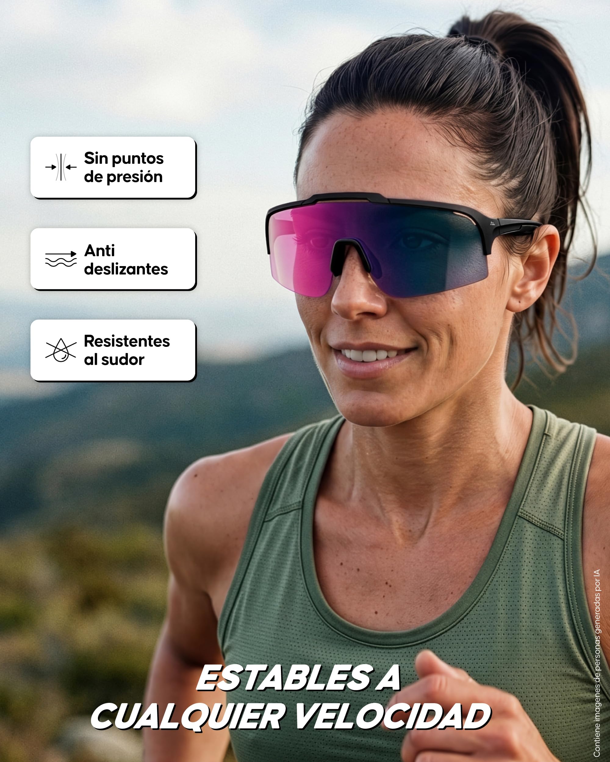 DANISH ENDURANCE TR90 Gafas de Ciclismo, Protección UV, Hombre y Mujer