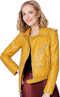 Women's Faux Leather Textured Short Moto Jacket Zip-up...