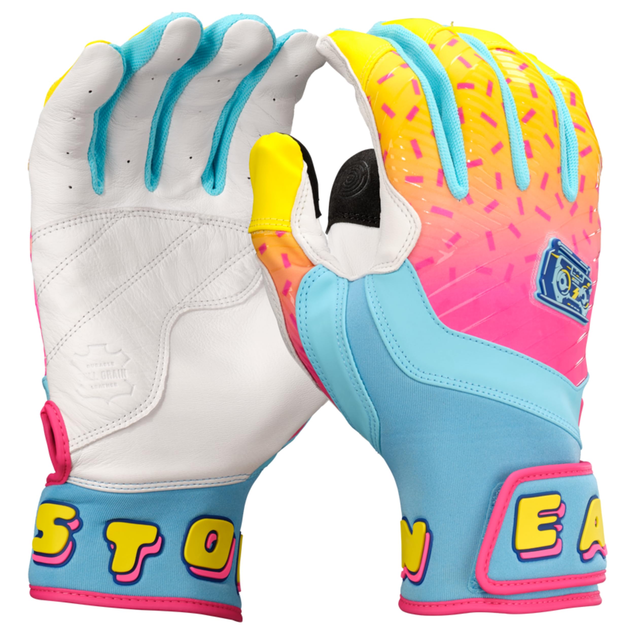 Walk-Off Ethos Baseball Batting Gloves | Spring Break Edition – Light Blue/Pink | Adult Medium