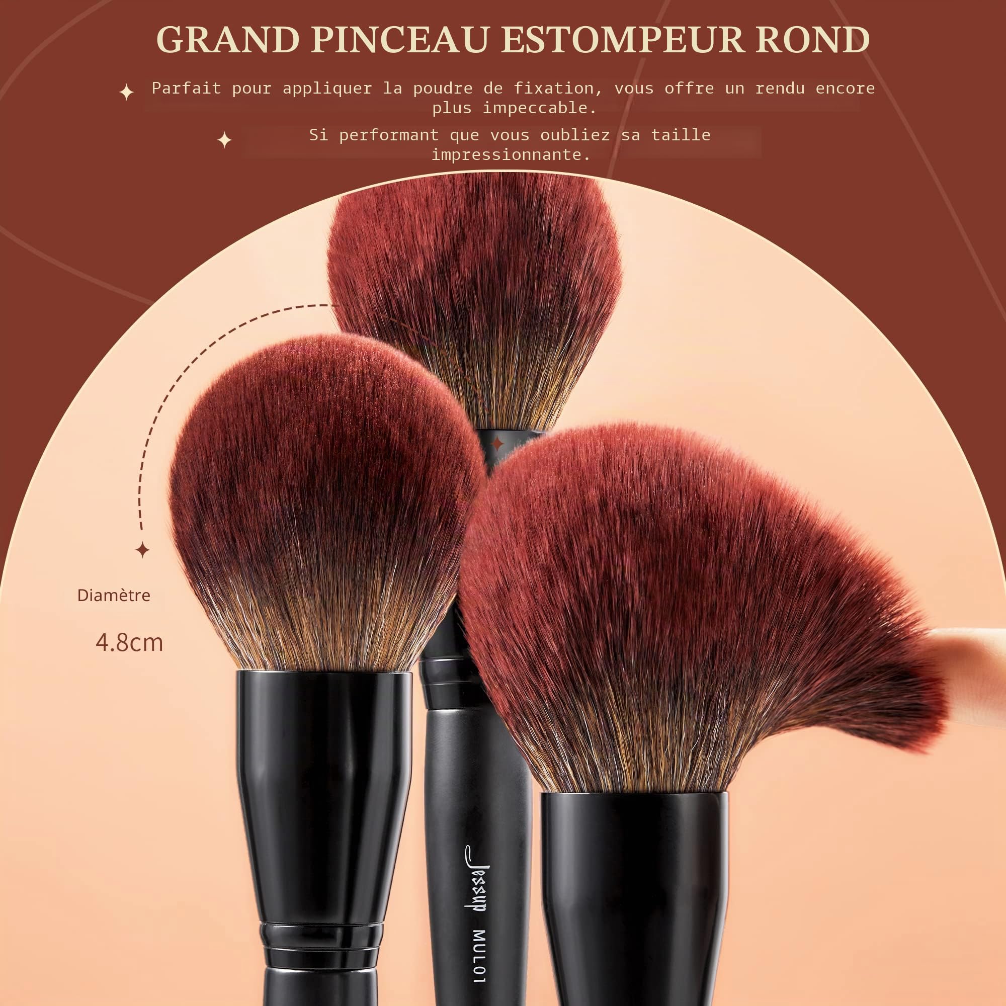 Jessup Pinceaux maquillage Set Pinceau de maquillage Cosmétique Fond de teint poudre Ombre à paupières Eyeliner Estompeur Lèvres T271 Noir