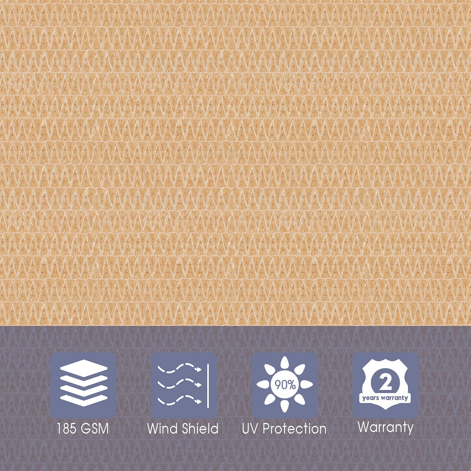 VICLLAX Shade Fabric Sun Shade Cloth Privacy Screen with Grommets for Patio Garden Pergola Cover Canopy 6x10 FT, Wheat