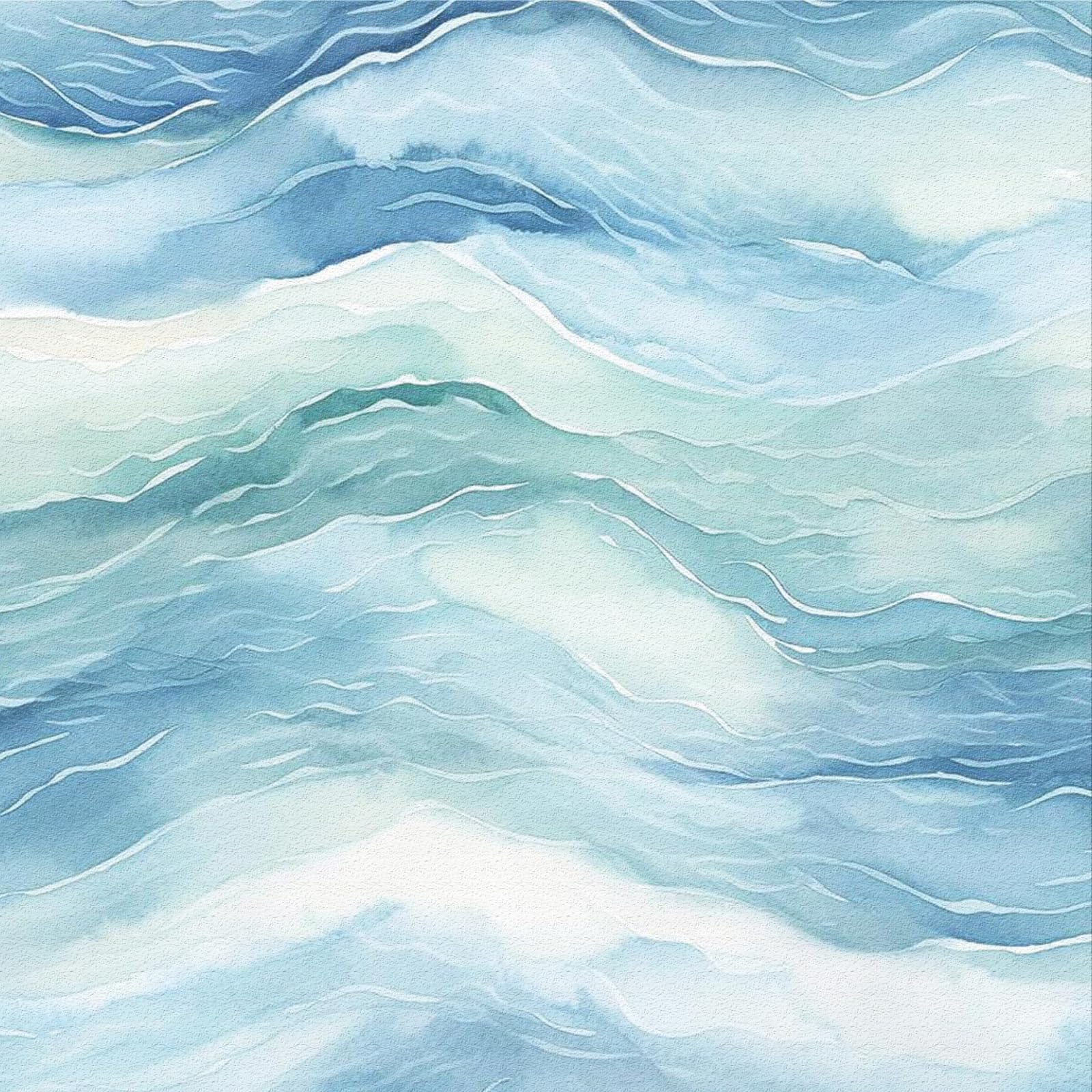 ICYEHAO Peel and Stick Wallpaper Blue Waves, 44 x 300 cm Blue and White Self Adhesive Wallpaper Sea Wave Coastal Marine Vinyl Wall Paper Self Adhesive Furniture Wrap for Living Room,Bathroom,Cabinets — image 1