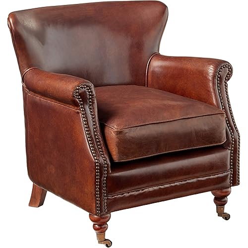 Amazon Com Acme Leeds Accent Chair Vintage Dark Brown Top Grain Leather Home Kitchen Amazon Com Acme Leeds Accent Chair Vintage Dark Brown Top Grain Leather Home Kitchen