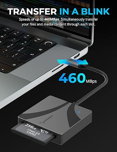 Miniatura 10 de SABRENT Lector multitarjeta USB-C para tarjetas CFexpress tipo B, CFast 2.0 y microSDSD (CR-C4PM)