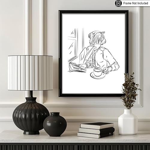 Miniatura 445 de Poster Master Póster de peonías – Estampado de flores retro – Ilustración floral – Ilustración en blanco y negro – Diseño de línea y abstracto –