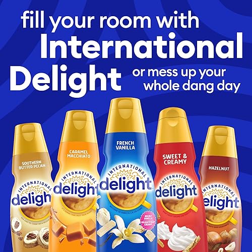 Vista 74 de International Delight Crema de café, caramelo macchiato, crema saborizada refrigerada, botella de 32 onzas líquidas