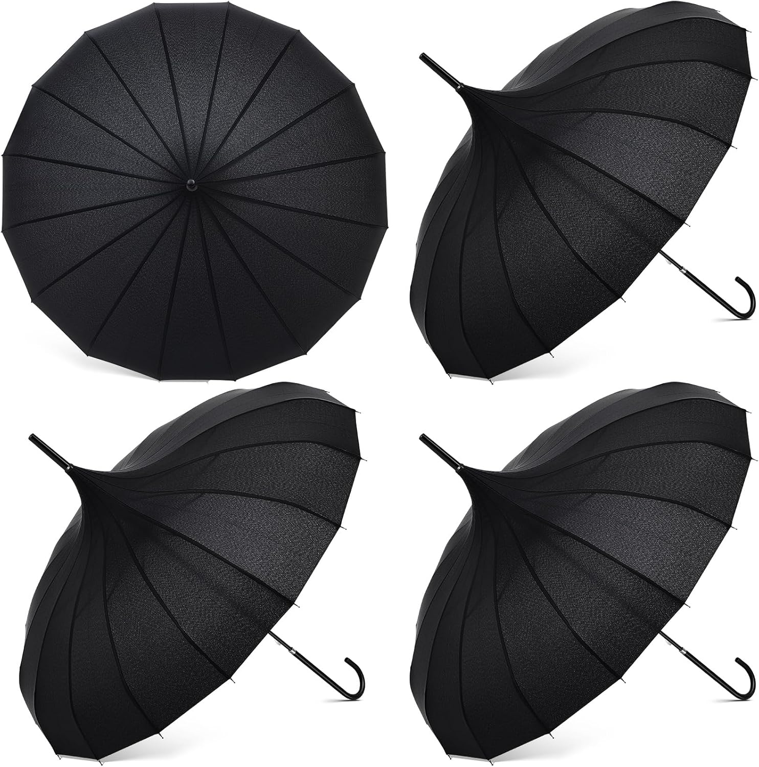 Abbylike Parasol Pagoda Umbrella 36 Inch Large Gothic Parasol for Sun Protection Old-fashionable Women Goth Umbrella with Long Handle for Rain, UV Protection, Wedding Gifts