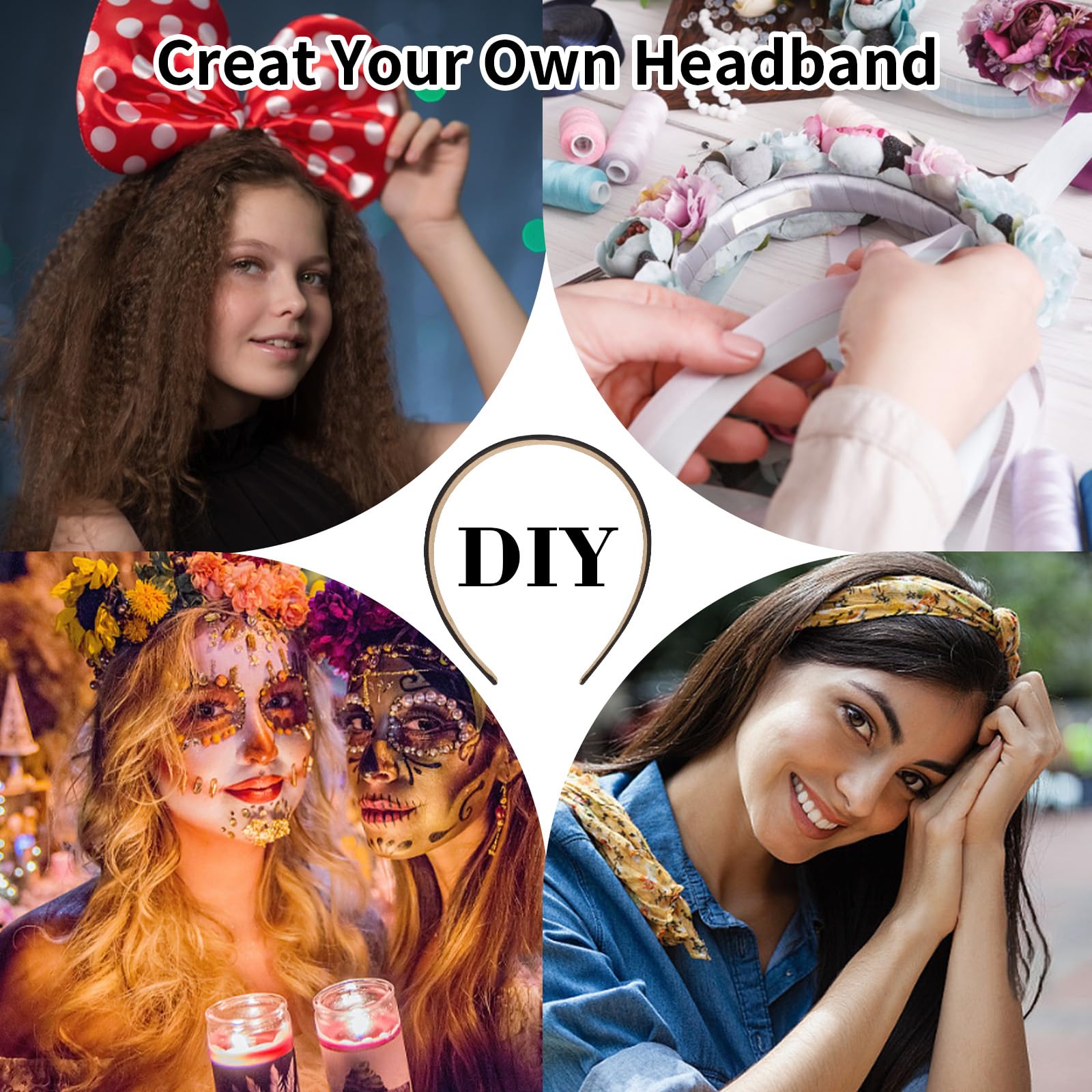 Semato 16 diademas negras para mujeres y niñas, 1 pulgada, antideslizantes, accesorios para el cabello