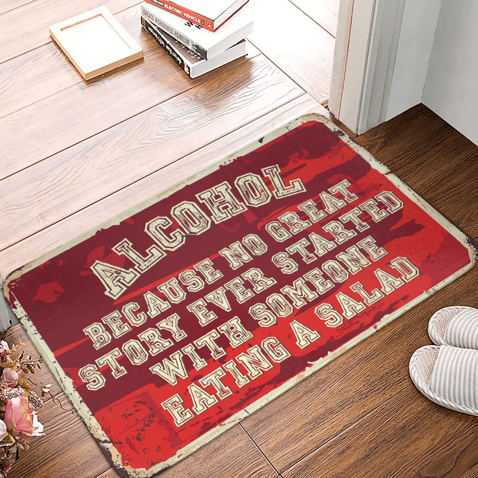 Tapis d'entrée antidérapant humour salade pour égayer l'intérieur de votre camping-car