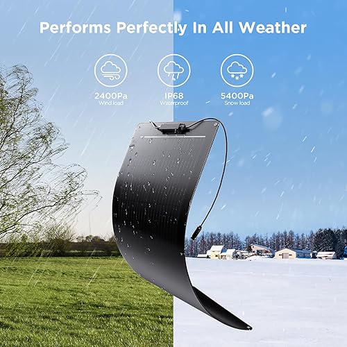 Miniatura 9 de Panel solar de 50 vatios, 23% de alta eficiencia, ligero de 12 V, paneles solares impermeables IP68 de 182 PERC para caravanas fuera de la red,