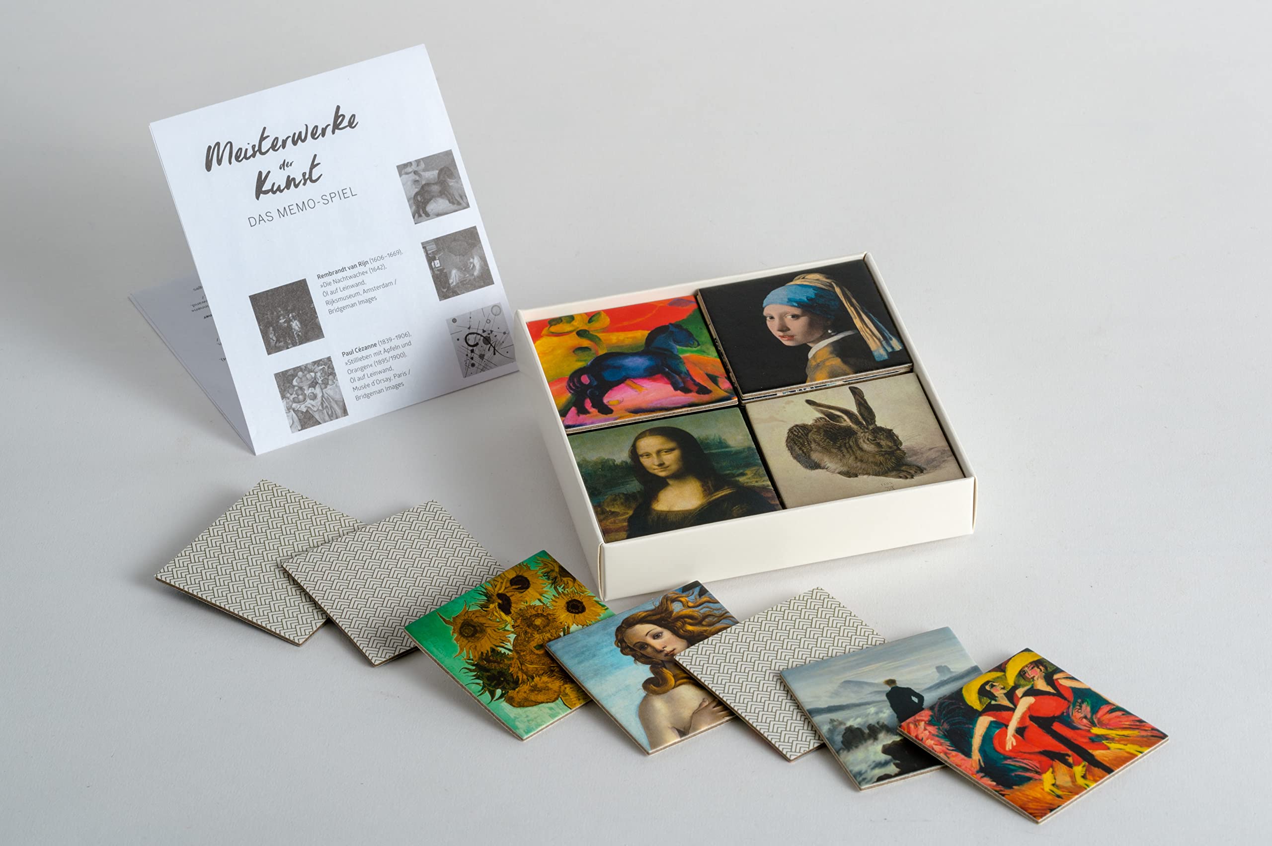 Meisterwerke der Kunst: Memo-Spiel mit 40 Spielkarten im Spielkarton