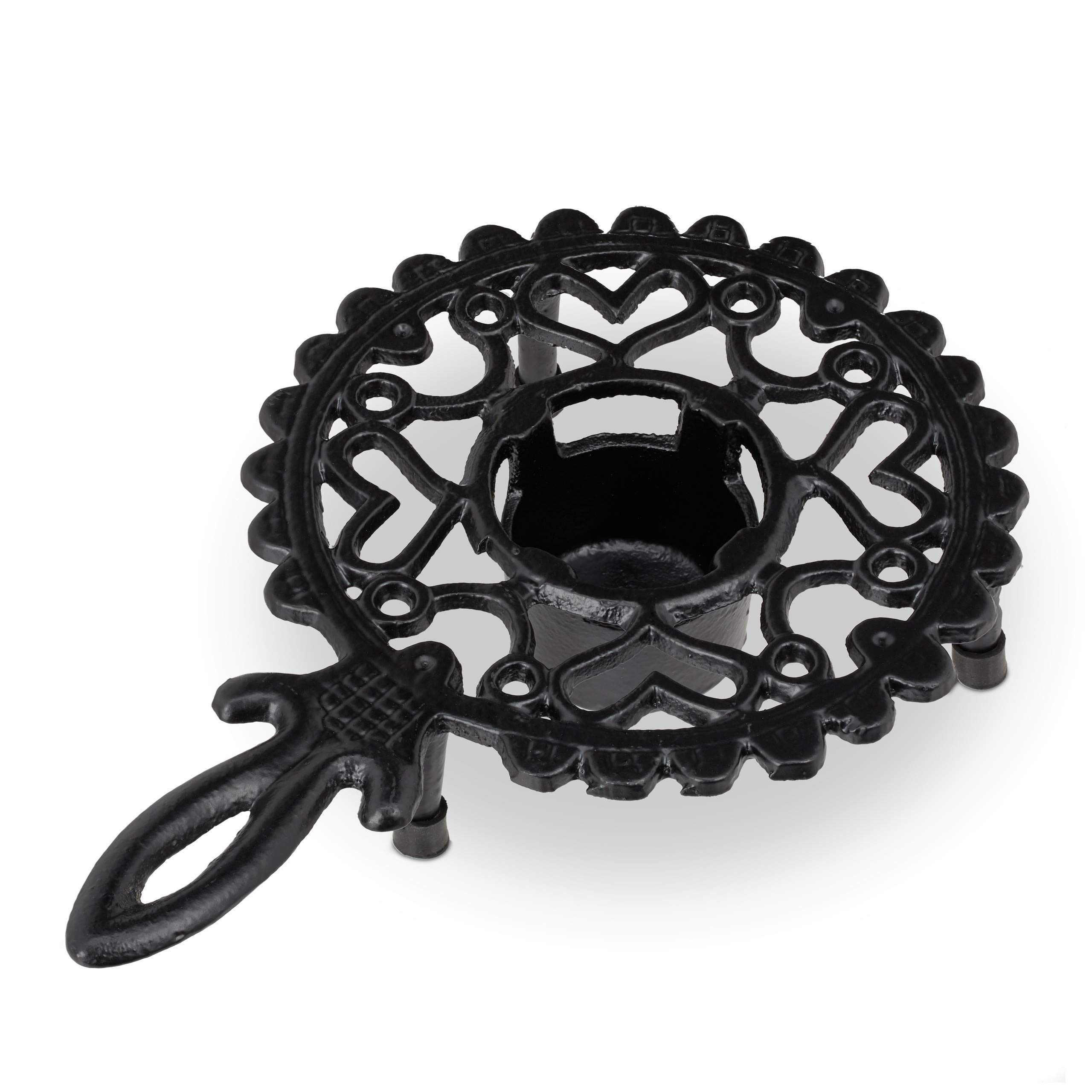 10 Calentadores de Taza, Salvamanteles para Teteras, Hierro Fundido, para 1 Vela, Rústico, Negro