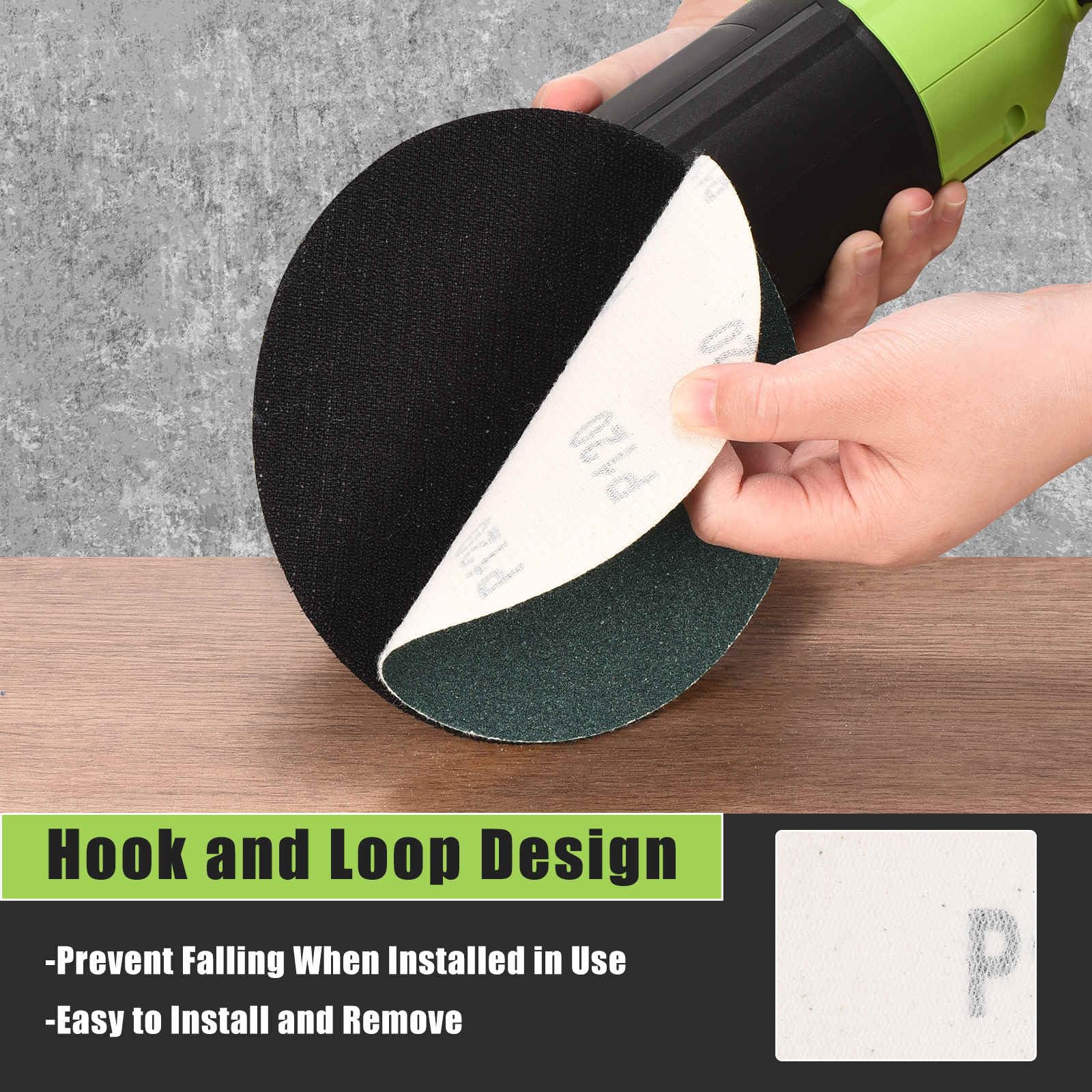 DTGN 5 Inch 80/120/150/180/240 Grit Hook and Loop Sanding Disc, 50 Pcs, Good for Wood Metal Stone Walls - Image 4
