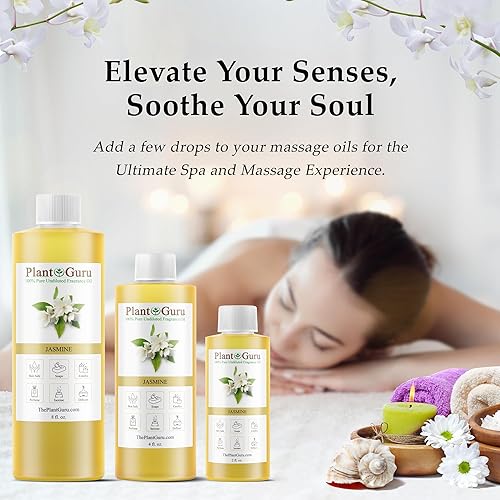 Miniatura 6 de Aceite aromático de jazmín de 8 onzas líquidas. Aceite perfumado para hacer jabón, velas, bombas de baño, mantequillas corporales. Utilizado en