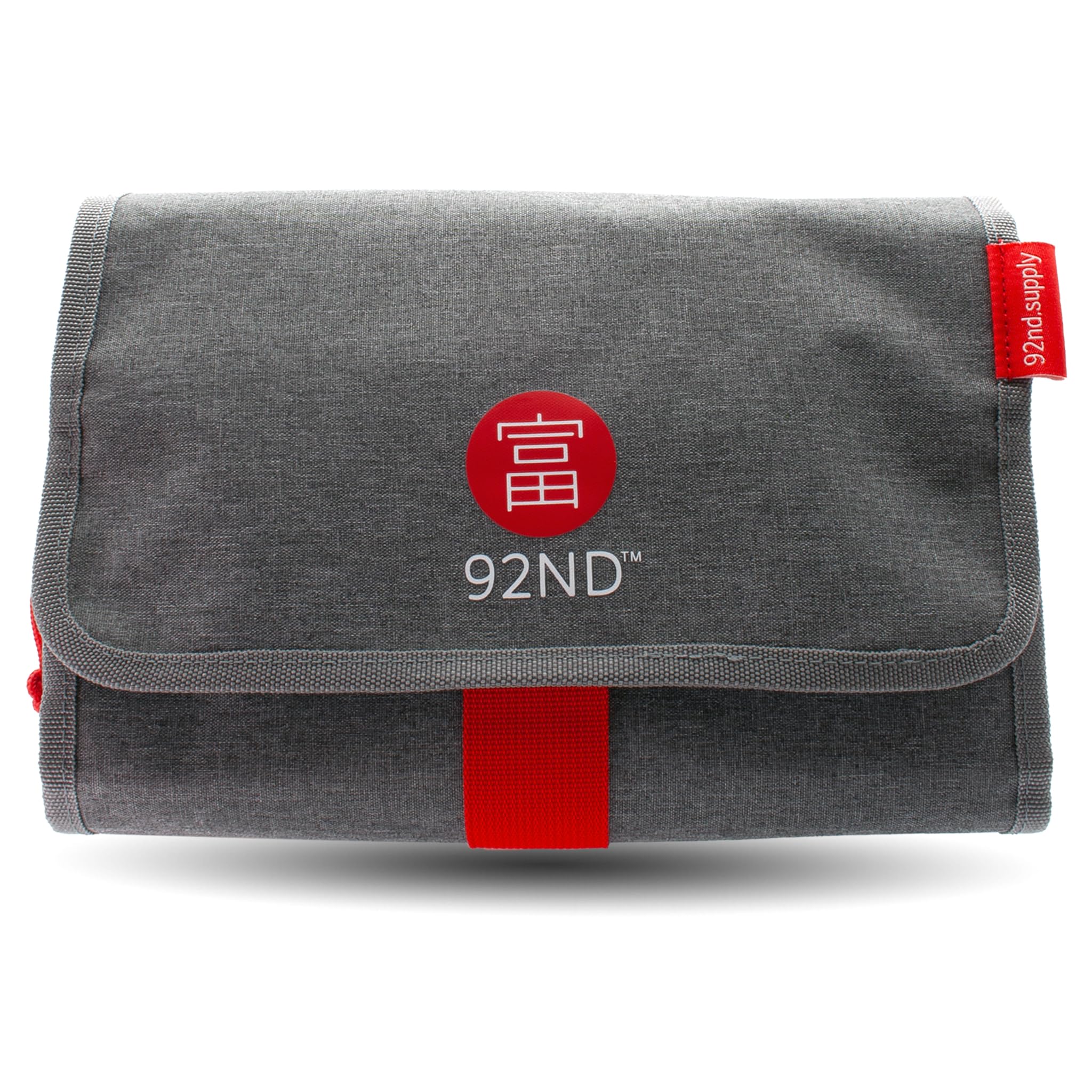 92ND.Supply, Neceser para hombre, neceser para hombre, colgar todos los compartimentos con cremallera, mucho espacio de almacenamiento mediante correas ajustables, cierre de . (gris), gris, 61 x 27 cm